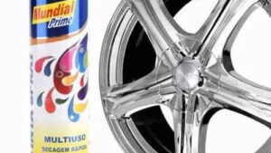 Pintura Aerosol Metálico Color Cromado Mundial Prime - Secado Rápido - Gran Cobertura - Uso General x 400ml