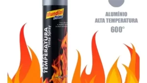 Pintura Aerosol Alta Temperatura Gris / Aluminio Metalizado 600 Grados x 400ml Mundial Prime