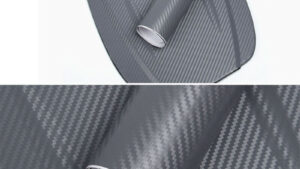 Film Vinilo Autoadhesivo Fibra de Carbono 3D Grey Dark / Gris Oscuro C/Canales Aire x Metro Cuadrado (1.27m x 0.80m)
