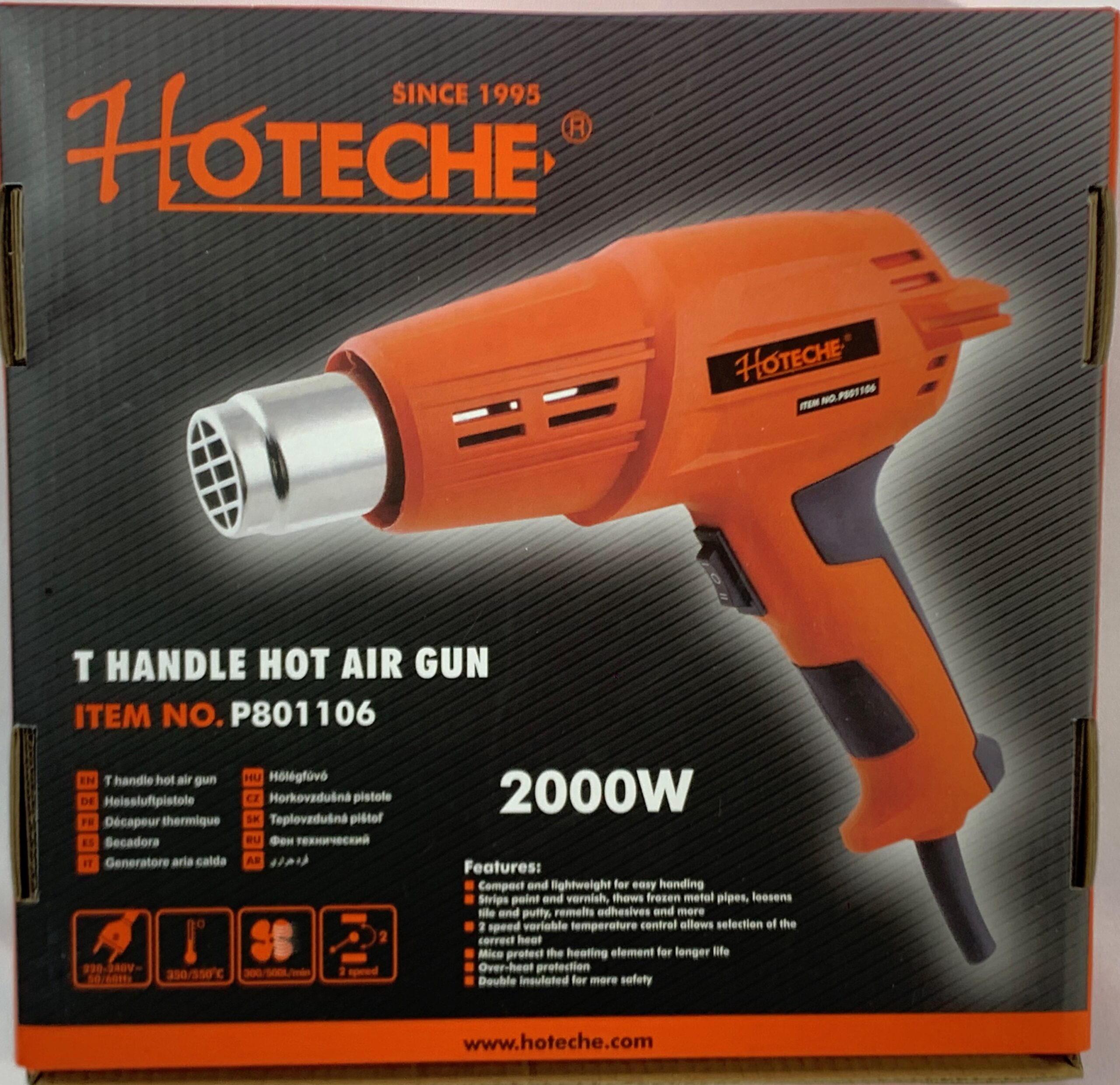 Pistola Calor Industrial 2000w Hoteche Kit - Instalación Polarizados/Vinilos - Imagen 5