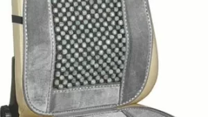 Respaldo Asiento Anatómico Bolitas Madera & Pana Antitranspirante Masajeador 44x93cm Gris