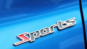 Sticker Emblema / Logotipo Metálico SPORT  13.5cmx1.5cm Autoadhesiva