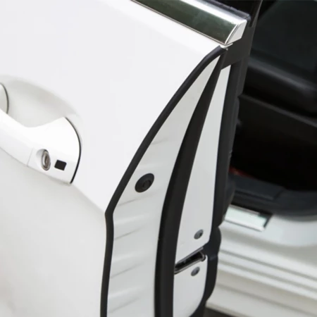 Guarda Protectora Cuadriculada Negra & Plateada - P/Puertas Automóviles de PVC Flexible x Metro - Imagen 8