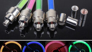 Tapas Válvulas Ruedas C/Luces Leds Colores Para Bicicletas & Motos x Par