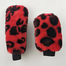 Cubre Volante Forro + Cubre Palanca Cambios + Cubre Varilla Freno Mano Animal Print Rojo/Negro Diámetro 38cm - Imagen 7