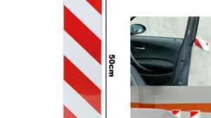 Protector Espuma Autoadhesivas 15cmx50cm P/Parking - Evita Golpes Contornos Vehículo P/Paredes & Columnas Garages  / Blanco + Rojo