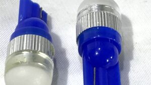 Lamparas T10 1 Led 1W-12v Azul Esmerilada P/Tablero / Posición / Interiores Automóviles x Par