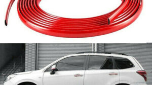 Moldura PVC Autoadhesiva Roja 21mm Ancho x 5mm Espesor x Metro Lineal - Protector Pisaderas / Laterales Automóvil