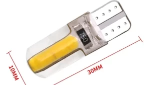 Lamparas T10  2 Cob 3W-12v Amarilla Kobo P/Tablero / Posición / Interiores Automóviles x Par