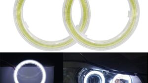 Ojo de Ángel Cob Blanco - 80mm P/Faroles Delanteros Vehículos o Motos 12V x Par