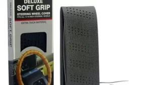 Cubre Volante P/Atar Simil Cuero PVC Diámetro 38cm / Gris o Negro