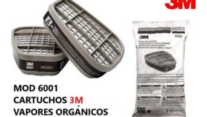 Cartuchos Repuesto P/Mascara Protección Gases 3M 6001 x Par (Carbón Activo-P/Cuerpo Mascara 6200) Pintores Automóviles / Industria