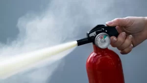 Bomberito Extinguidor Polvo & Soporte P/Asiento-Baúl Automóvil Homologado 1Kg (Cargado)