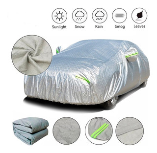 Funda Cubre Automóvil C/Felpa Impermeable Plateada / Protección UV / EcoTE Talle 3S - 4.2-4.4m - Imagen 3