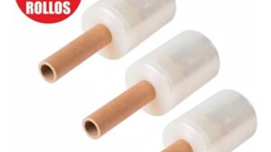 Rollos Film Strech Embalaje / Empaque C/Mango Aplicación Manual Practico 800Grs. - 12cm x 300m Aprox. x 3 Unidades