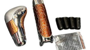 Kit Palanca Cambios & Cubre Freno de Mano Tuning Universal / Simil Piel Cocodrilo