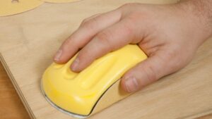 Taco Lijar Plástico Amarillo C/Velcro 125mmx75mm (Usa Disco Rotorbitales 5-6")