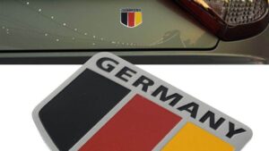 Sticker Emblema Insignia Autoadhesiva Aluminio Banderas Países 5cmx5cm Automóvil/Hogar