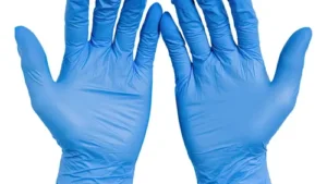 Guantes Nitrilo+Vinilo Antialergénico Examinación Resistente / Libre Polvo / Talles:  L - XL - Color Azul / Caja x100 Unidades - Mod.1737