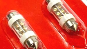 Lamparas Tubo 36mm - Plaqueta 6 Leds 12V Luz Techo Automóvil x Par