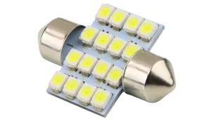 Lampara Tubo 31mm - Plaqueta 16 Leds 12V Luz Techo Automóvil