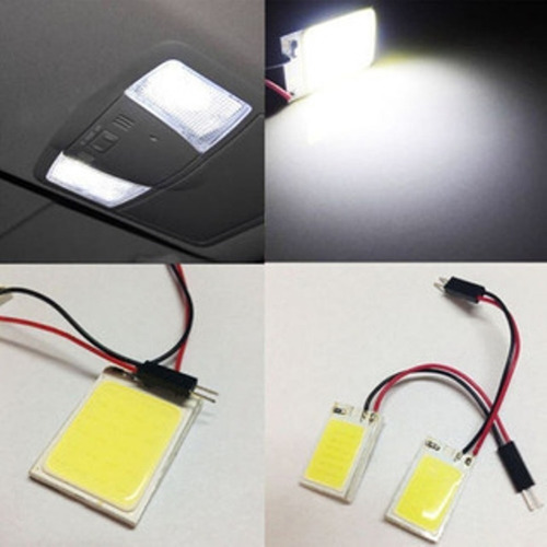 Led Plaqueta COB-16T 12V Super Led / Luz Techo Automóvil C/Adaptadores Conexión / Blister Mod.COB16T