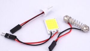 Led Plaqueta COB-12T 12V Super Led / Luz Techo Automóvil C/Adaptadores Conexión / Blister Mod.COB12T