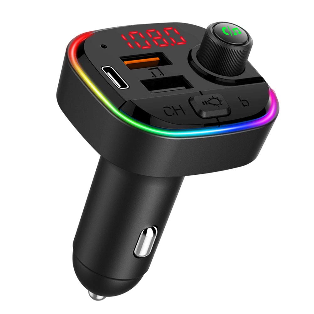 Transmisor Radio FM Bluetooth C/Luz RGB - Contestador Celular / Mp3 / Cargador Usb Automóvil Mod.C13 - Imagen 6