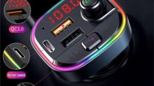 Transmisor Radio FM Bluetooth C/Luz RGB - Contestador Celular / Mp3 / Cargador Usb  Automóvil Mod.C13