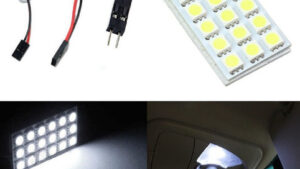 Led Plaqueta 24 Leds 12V - 5050 / Luz Techo Automóvil C/Adaptadores Conexión / Blister Mod.LED24