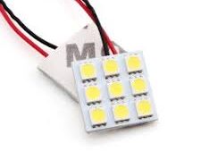 Led Plaqueta 12 Leds 12V - 5050 / Luz Techo Automóvil C/Adaptadores Conexión / Blister Mod.LED12