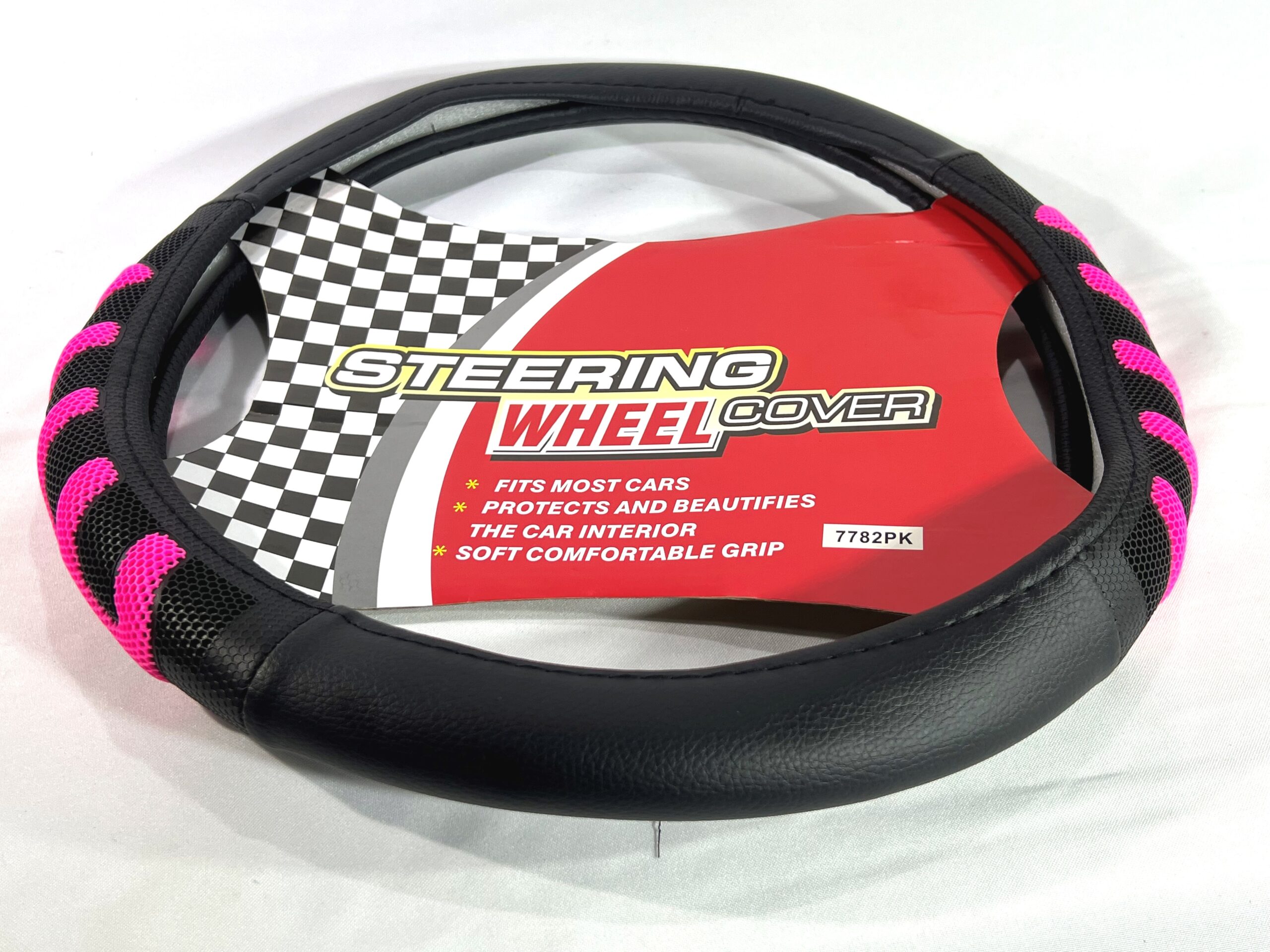 Cubre Volante Universal PVC C/ Detalle Rosado - Diámetro 38cm Dama / Femenino Mod.RO123 - Imagen 4