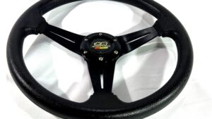 Volante Deportivo Negro (Centro Semi Desplazado) Tuning Diámetro 35cm Mod.5125