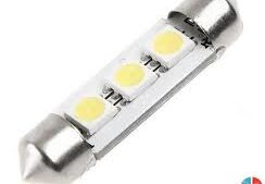 Lamparas Tubo 36mm - Plaqueta 3 Leds 12V Luz Techo Automóvil x Par