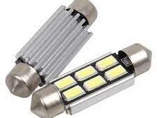 Lamparas Tubo 39mm - Plaqueta 6 Leds 12V Luz Techo Automóvil x Par