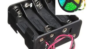 Porta Pilas AA x 8x1.5v = 12V P/Tiras Leds P/Ropa - Bicicleta