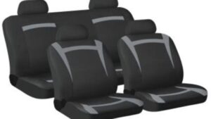 Fundas Cubre Asientos Automóvil Juego 10 Piezas Negro & Gris Tela Resistente M.City