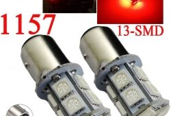 Lamparas 2 Polos 1157 13 Leds - 13SMD 12v Roja Posición-Fija /Freno-Flash x Par