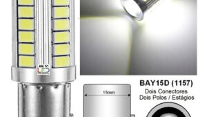 Lamparas 2 Polos 1157 33 Leds + Lupa Power 33SMD Ultra Brillo Blanca Posición-Fija/Freno-Flash x Par (copia)