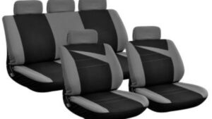 Fundas Cubre Asientos Automóvil Juego 10 Piezas Gris & Negro Tela Resistente M.Bolt