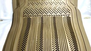 Juego Alfombras Goma Gruesas Calidad Beige 5 Piezas