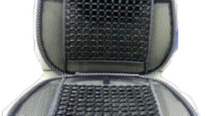 Respaldo Asiento Anatómico Cilindro Madera & Tejido Antitranspirante Masajeador 44cmx93cm Color Madera Negro Mod.LXC-679