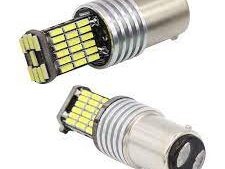 Lamparas 2 Polos 1157 - 45Leds Ultra Brillo 12v-24v Blanca x Par Mod.23N