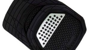 Juego Alfombras Pisos Automóvil Bandeja Goma Gruesa Negro+Cromo 5 Piezas