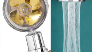Teléfono Lluvero Hélice Turbo Pase Universal - Aumento Presión Salida Agua / Masajeador