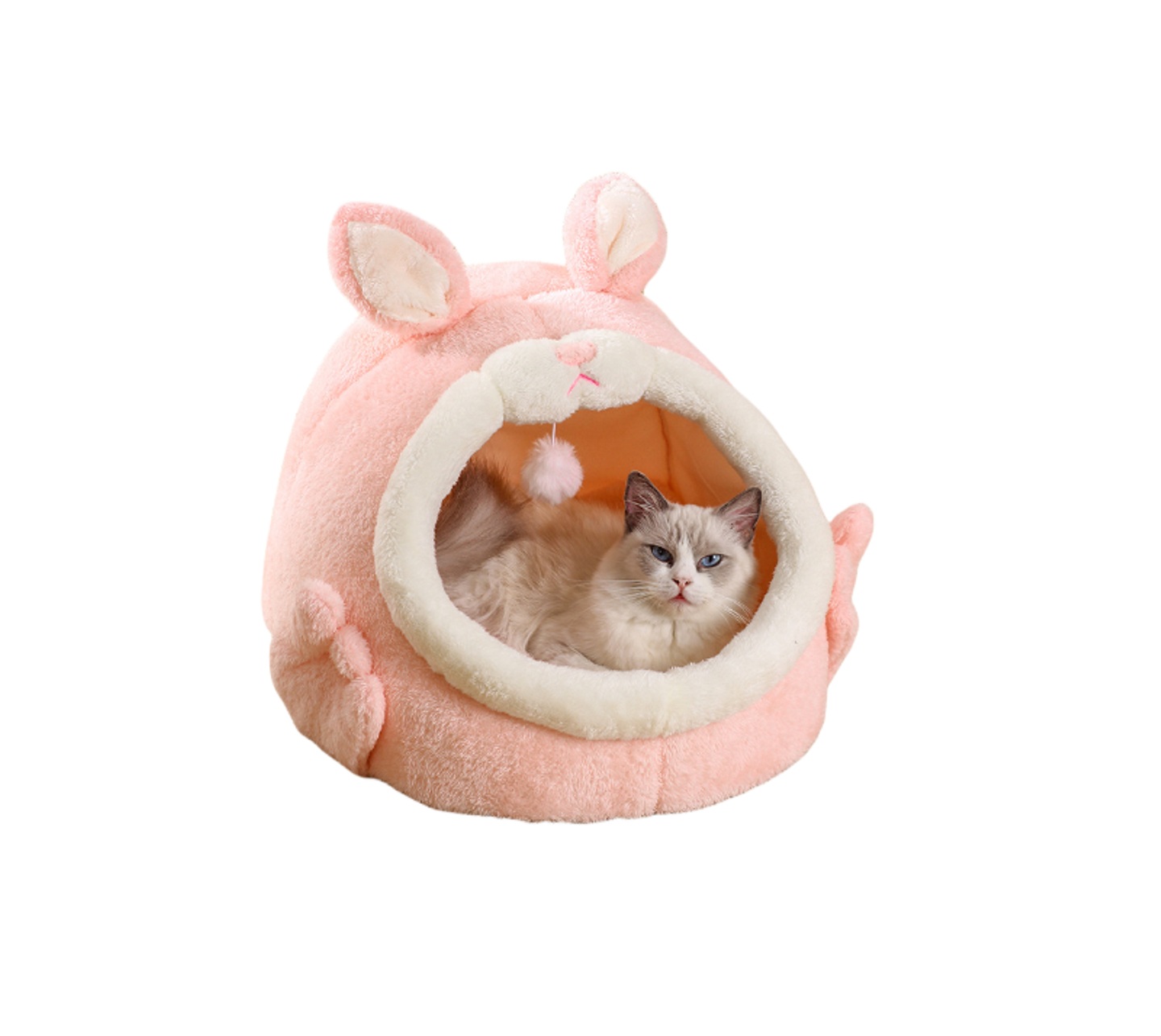 Cama Cucha Casita Tipo Igloo P/Mascotas Gatos & Perros Rosado Talle M - 40cmx39cmx30cm Mod.YKBD-0031 - Imagen 3