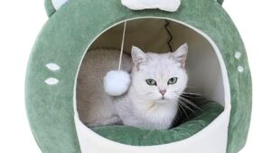 Cama Cucha Casita Tipo Igloo P/Mascotas Gatos & Perros Verde Talle M - 40cmx40cmx40cm Mod.YKBD-0031-B
