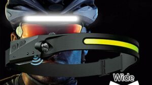 Linterna Led Cob Frontal Minero Vincha P/Cabeza Ergonómica / Sensor Movimiento Encendido / 350Lm / Mod.W689-1Line