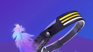 Linterna Led Cob Frontal Minero Vincha P/Cabeza Ergonómica / Sensor Movimiento Encendido / 1000Lm / Mod.W689-3Lines