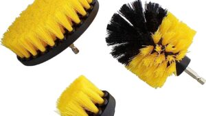 Juego Cepillos Limpieza Para Taladro Multiusos P/Lavado Alfombras / Tapizados / Llantas Etc. / Kit x3 / Mod: Yellow-Medium Soft